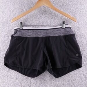 Lululemon Speed Up Hotty Hot Black Running Shorts Women's Size 8 Workout Jogging
